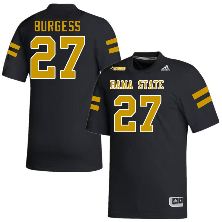 Alabama State Hornets #27 James Burgess College Football Jerseys Stitched Sale-Black